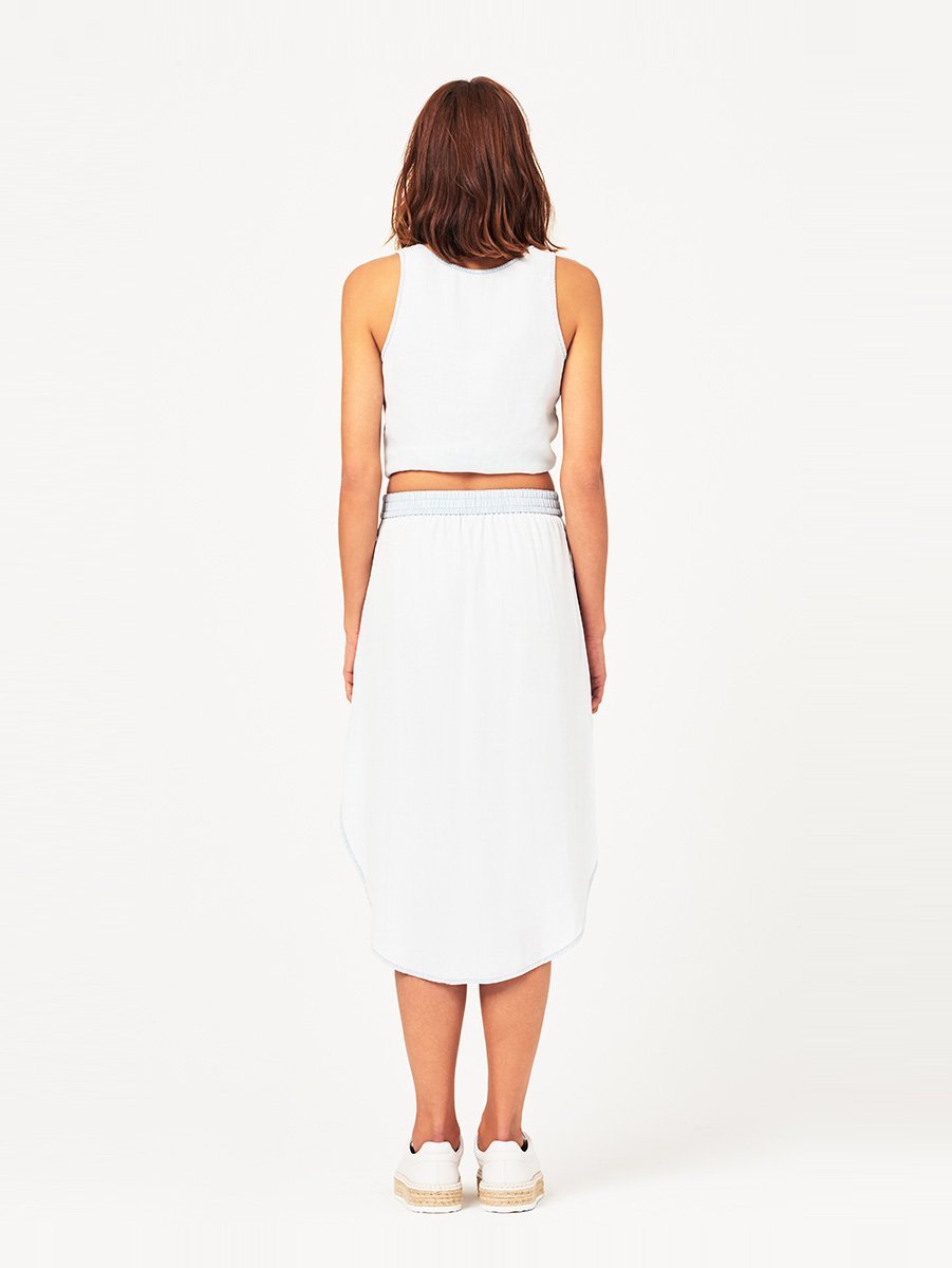 White & Varet Midi Skirt Bleach