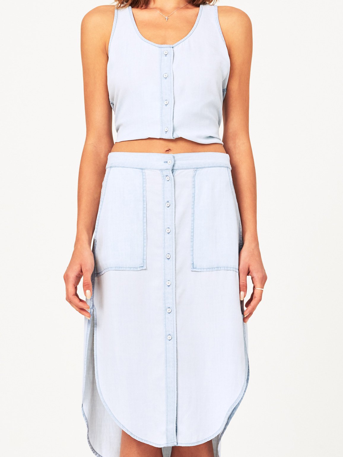 White & Varet Midi Skirt Bleach