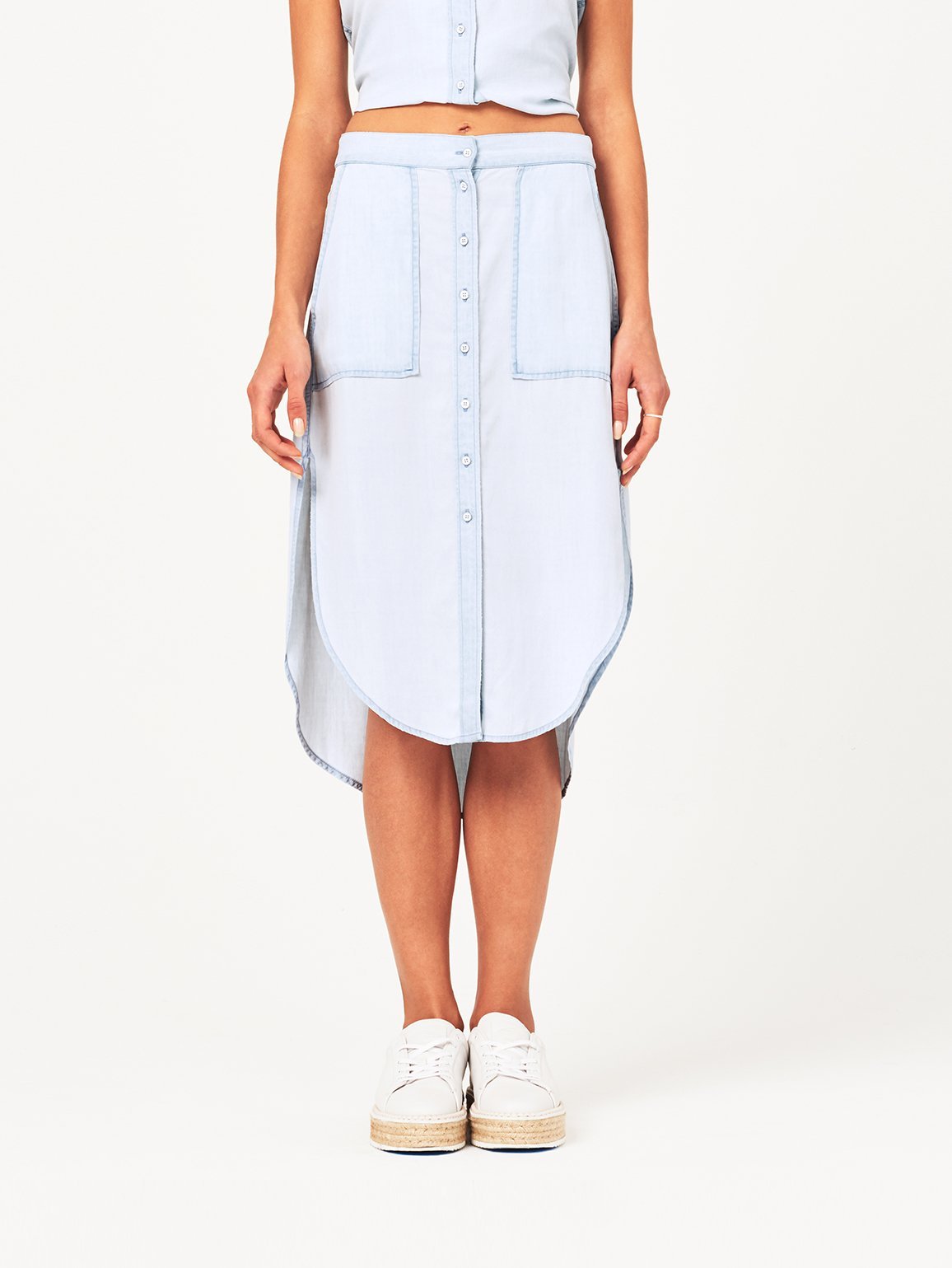 White & Varet Midi Skirt Bleach